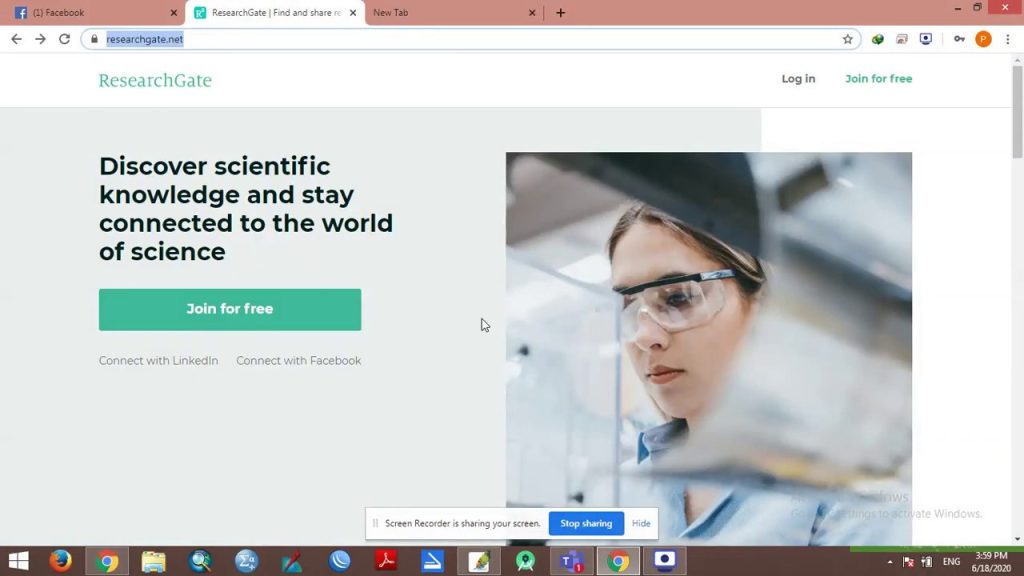 ResearchGate Account Creation