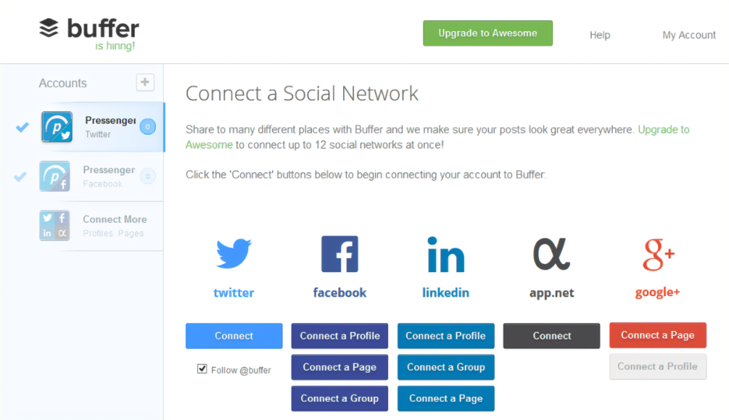 buffer social media management tool