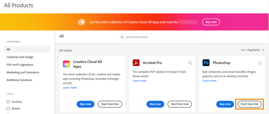 Adobe Creative Cloud Trial