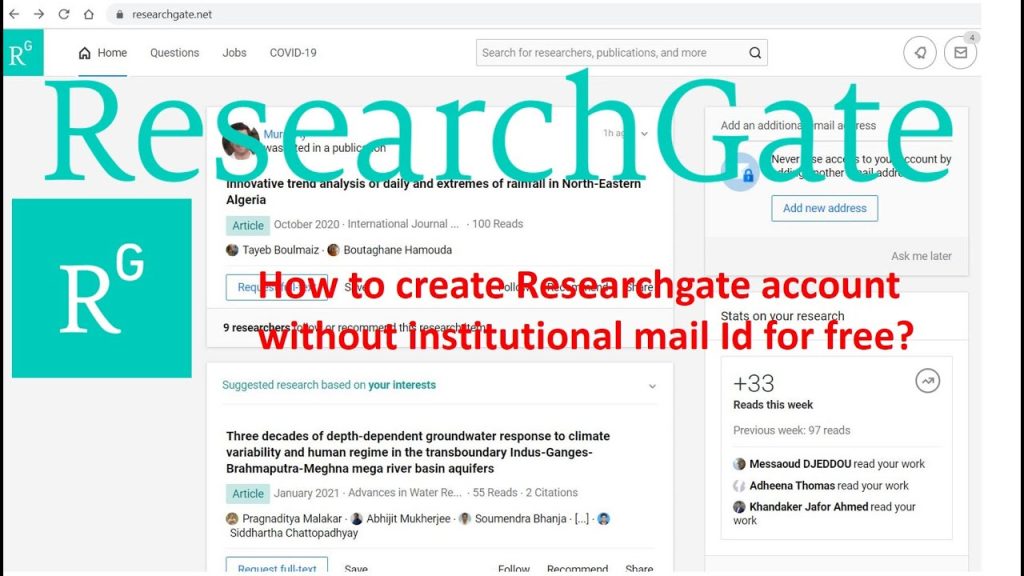 ResearchGate Account Creation